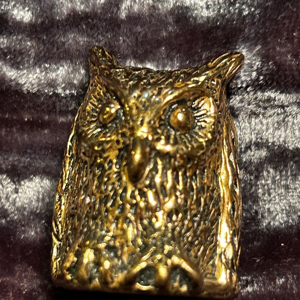 Vintage Brass Owl Thimble Collectible